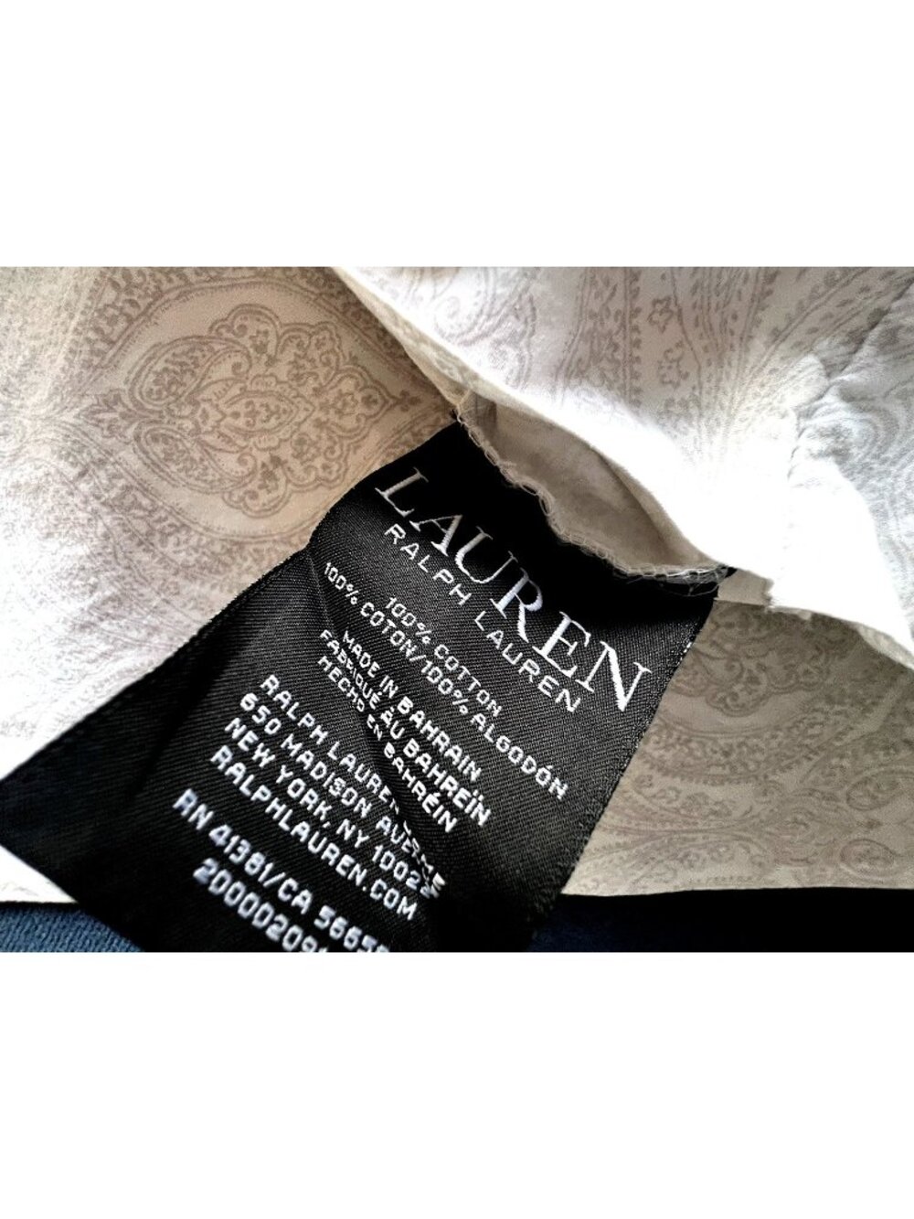RALPH LAUREN Pillowcase Standard 100% Cotton PAISLEY Taupe Gray Beige Bedding